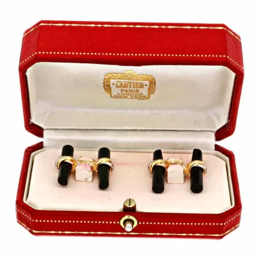 Onyx-Manschettenknöpfe 'Cartier' Tricolor