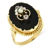 Onyx-Ring Gelbgold