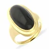 Onyx-Ring Gelbgold