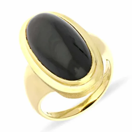 Onyx-Ring Gelbgold