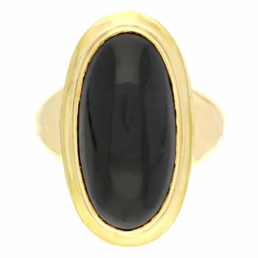 Onyx-Ring Gelbgold