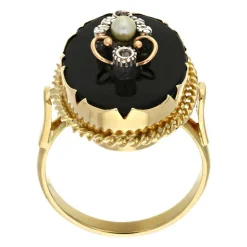 Onyx-Ring Gelbgold