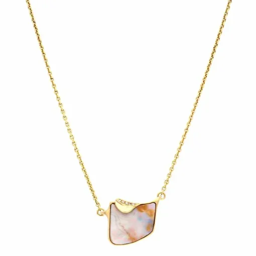 Opal-Collier Gelbgold