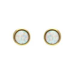 Opal-Ohrstecker Gelbgold