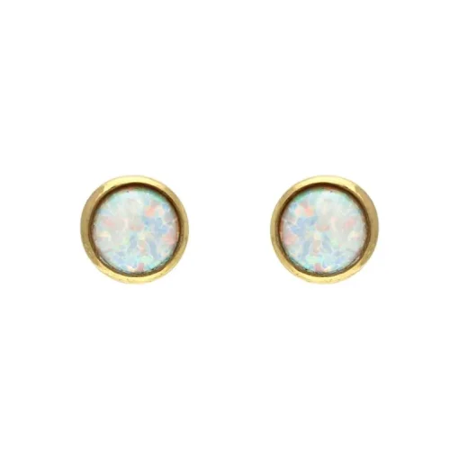 Opal-Ohrstecker Gelbgold