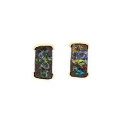 Opal-Ohrstecker Gelbgold