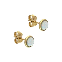 Opal-Ohrstecker Gelbgold