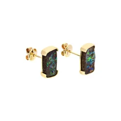Opal-Ohrstecker Gelbgold