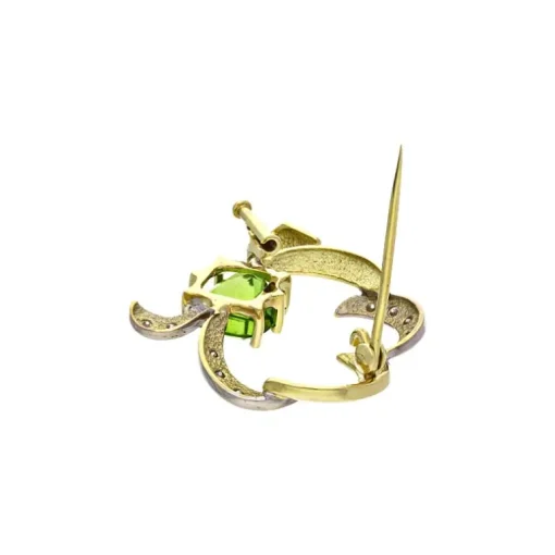 Peridot-Brosche Bicolor