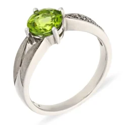 Peridot-Ring Silber rhodiniert
