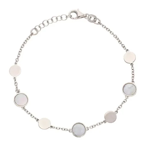 Perlmutt-Armband Silber rhodiniert
