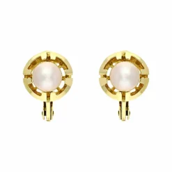Perl-Ohrclips Gelbgold