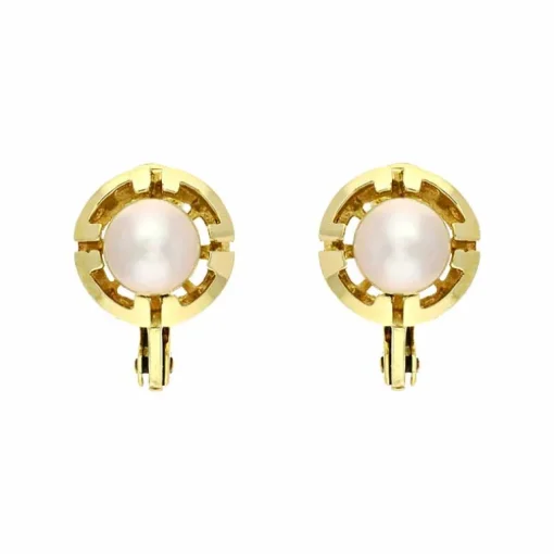Perl-Ohrclips Gelbgold