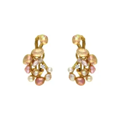 Perl-Ohrclips Gelbgold