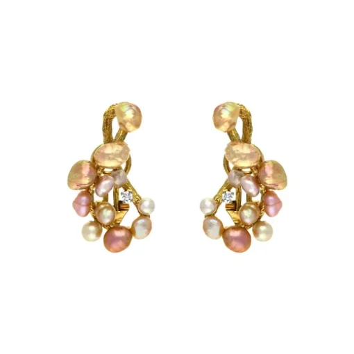 Perl-Ohrclips Gelbgold