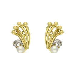 Perl-Ohrclips Gelbgold