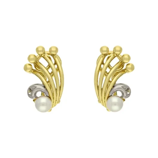 Perl-Ohrclips Gelbgold