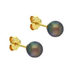 Perl-Ohrstecker Gelbgold