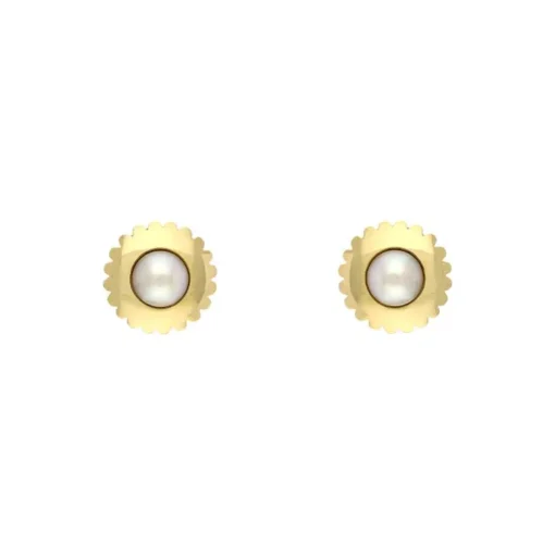 Perl-Ohrstecker Gelbgold