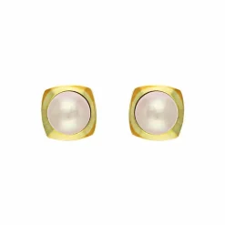 Perl-Ohrstecker Gelbgold