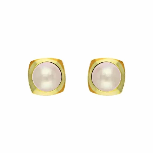 Perl-Ohrstecker Gelbgold