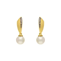 Perl-Ohrstecker Gelbgold
