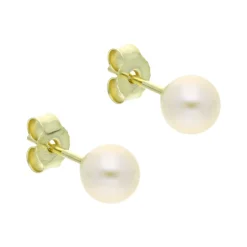 Perl-Ohrstecker Gelbgold