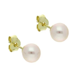 Perl-Ohrstecker Gelbgold