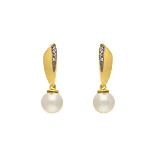 Perl-Ohrstecker Gelbgold