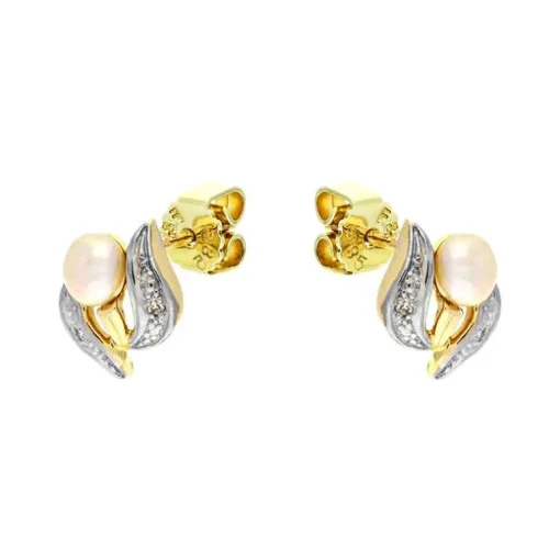 Perl-Ohrstecker Gelbgold