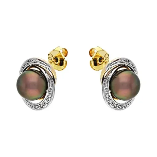 Perl-Ohrstecker Gelbgold