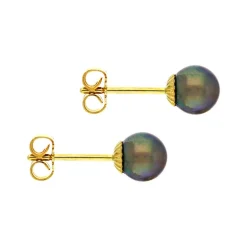Perl-Ohrstecker Gelbgold