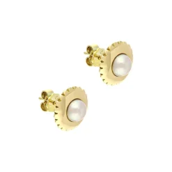 Perl-Ohrstecker Gelbgold