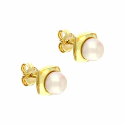 Perl-Ohrstecker Gelbgold