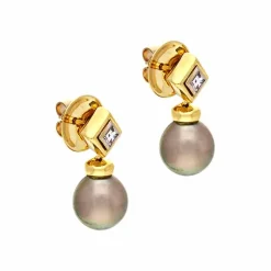 Perl-Ohrstecker Gelbgold