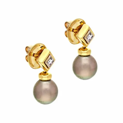 Perl-Ohrstecker Gelbgold