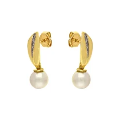 Perl-Ohrstecker Gelbgold