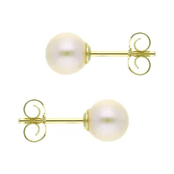 Perl-Ohrstecker Gelbgold