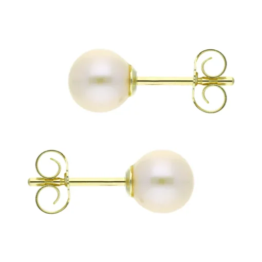 Perl-Ohrstecker Gelbgold