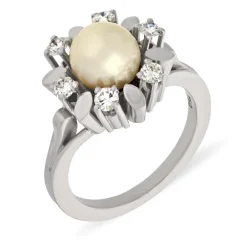 Perl-Ring Weißgold