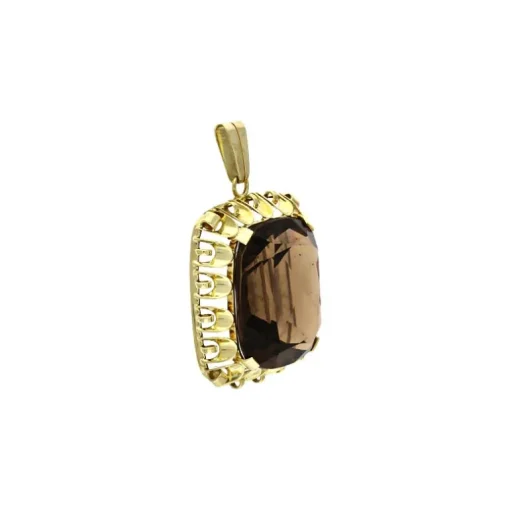 Rauchquarz-Anhänger Gelbgold