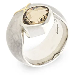 Rauchquarz-Ring Silber