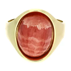 Rhodochrosit-Ring Gelbgold