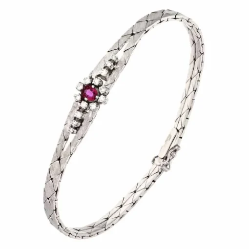 Rubin-Armband Weißgold