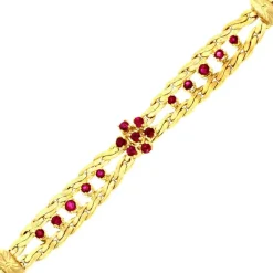 Rubin-Armschmuck Gelbgold