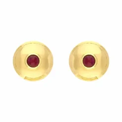 Rubin-Ohrstecker Gelbgold