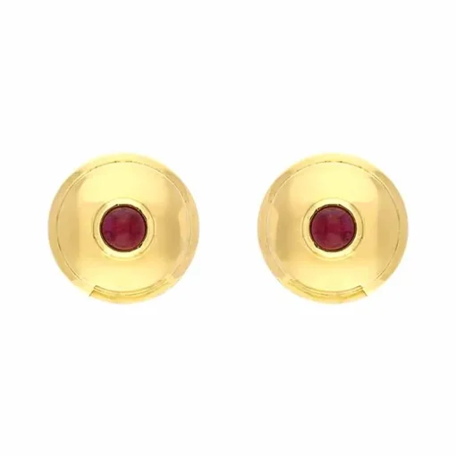 Rubin-Ohrstecker Gelbgold