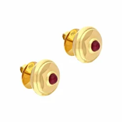 Rubin-Ohrstecker Gelbgold