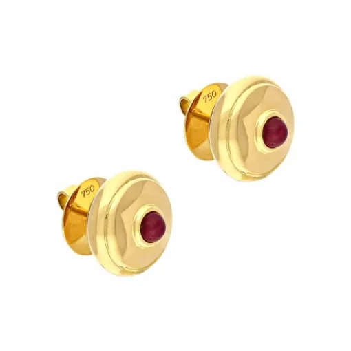 Rubin-Ohrstecker Gelbgold