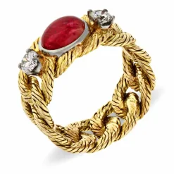 Rubin-Ring Gelbgold